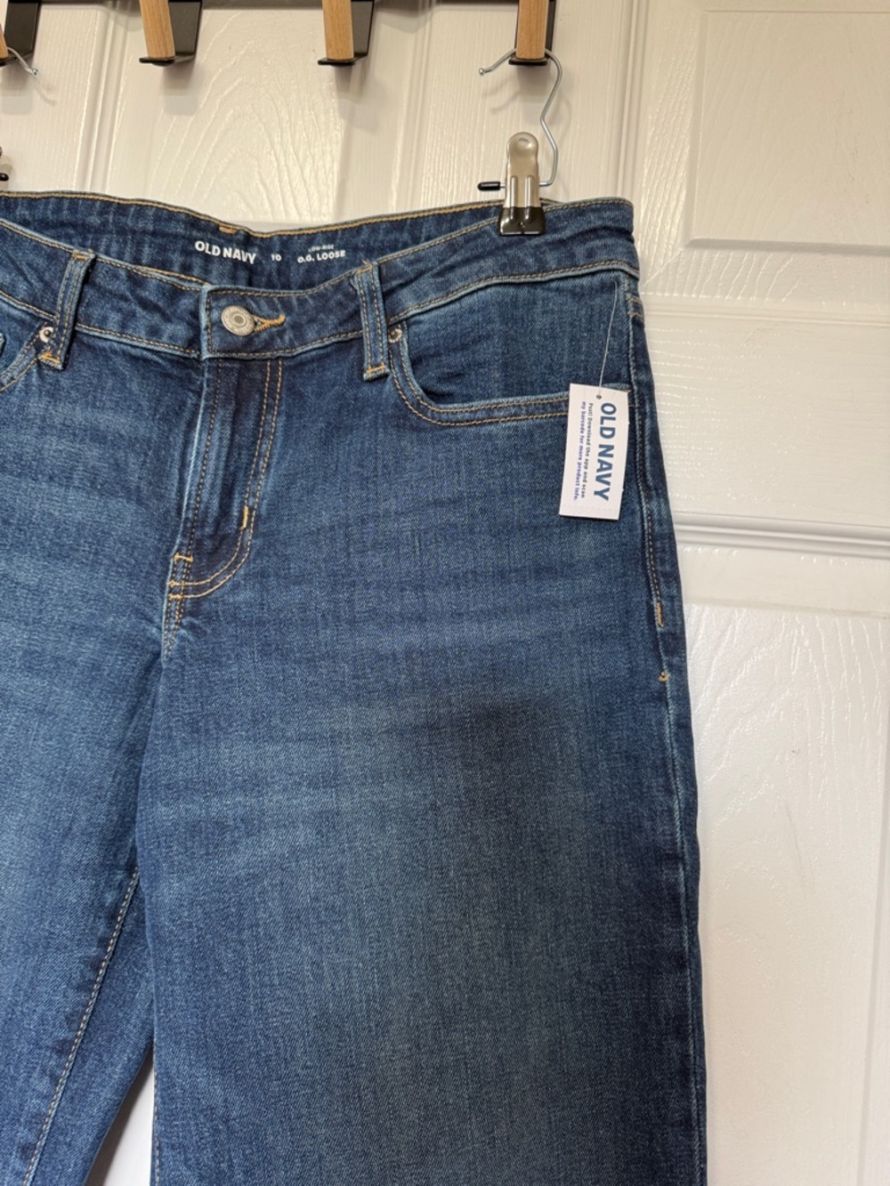Old Navy women’s OG Loose low rise jeans NWT size 10 blue straight leg - Picture 4 of 7